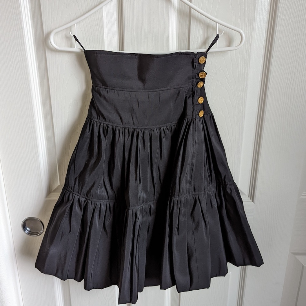 Vintage CHANEL Black & Gold Suit Skirt, size 34